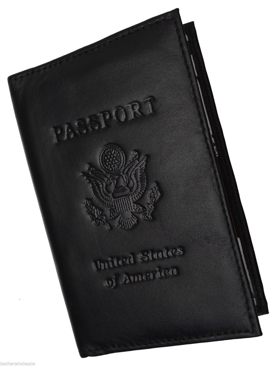 Housse De Passeport En Cuir Noir – Portefeuille Organisateur Multi-cartes (made In India)