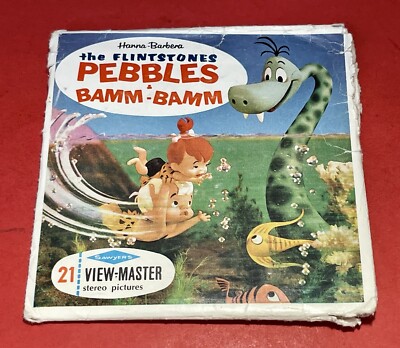 THE FLINTSTONES PEBBLES & BAMM -BAMM 1964 VIEWMASTER REELS SET B520 RARE