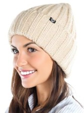 Chunky Knit Wool Beanie for Men and Women, Warm Winter Hat, One Size Beige
