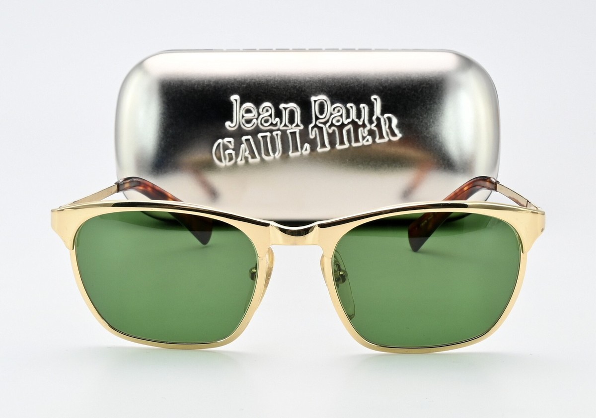 80〜 90s VINTAGE JUNIOR Gaultier メガネ 未使用品 JUNIOR GAULTIER Sunglasses 58-0172 c1 Vintage 90s Gold Green JPG