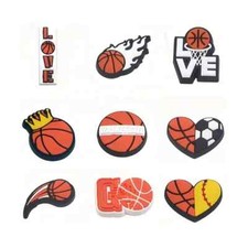 9 pieces basketball croccharms