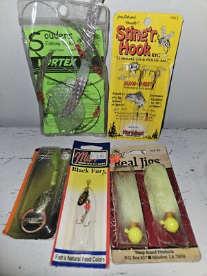 Lot Of 5 Fishing Tackle, Jigs, Lure, Spinner & Sting'r Hooks