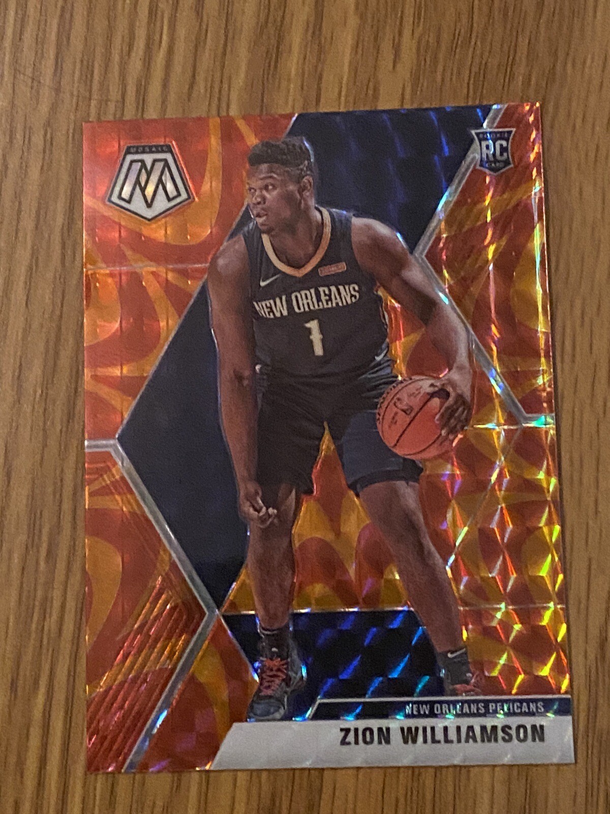 Zion Williamson 2019 -20 Panini Mosaic #209 RC Rookie Reactive Orange Prizm