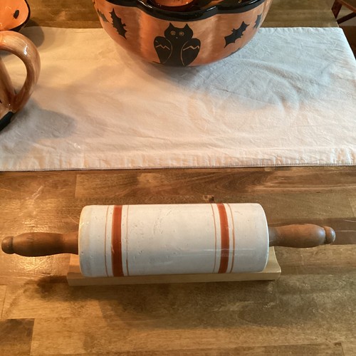 Antique Stoneware Rolling Pin Rust Bands. 10” Around eBay