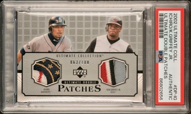 KEN GRIFFEY JR / Ichiro Suzuki 2002 Upper Deck Ultimate DUAL PATCH