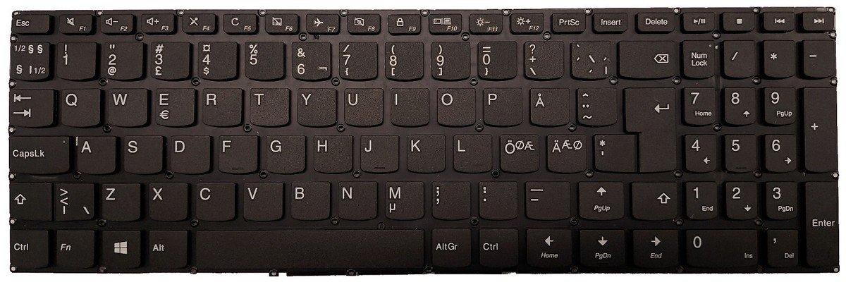 NORDIC KEYBOARD FOR LENOVO YOGA 510-15IKB 510-15ISK FLEX 4-1570 4