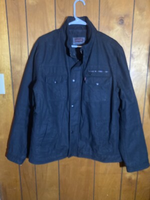 Levi s Black Cotton Full Zip Jacket with Quilted Insulated Liner- Men -Large