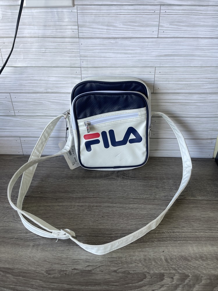 Fila Buster White And Blue Navy Shoulder Bag Crossbody Purse Messenger Bag!