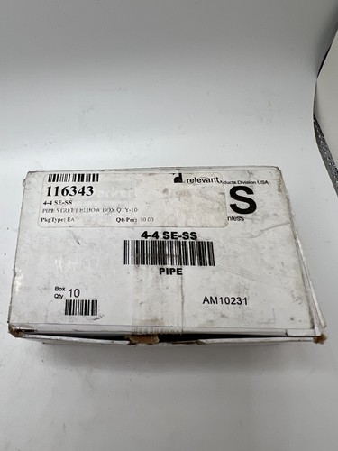 Box of 10 - Parker 1/4 MNPT x 1/4 FNPT 316SS Steet Elbow Parker 4-4 SE-SS - Picture 4 of 7