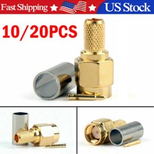 10/20Pcs Connector SMA Male Plug Crimp RG58 RG142 LMR195 RG400 cable Straight 