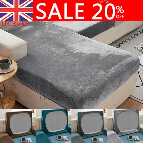 1/2/3 Seater Velvet Replacement Sofa Seat Cushion Covers Stretch Couch