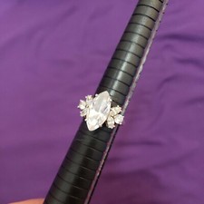 Vintage Sterling Silver Ring Stamped 925 With CZ Size 8