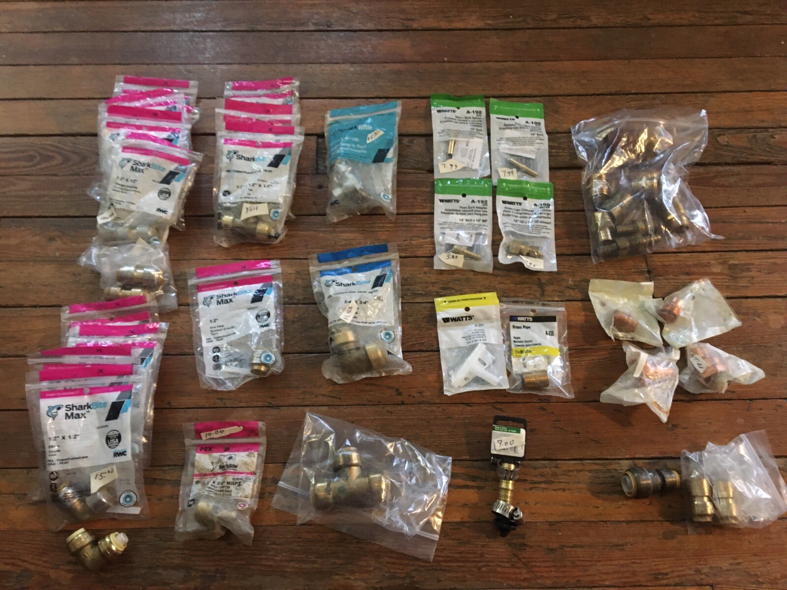 Assorted Plumbing SharkBite’s, WATTS Adapters, & Brass/Copper Fitting/Adapters