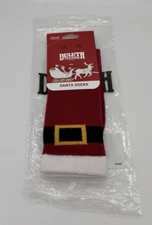 Duluth Trading Co Red Santa Fuzzy Crew Socks Men's Size Large 9.5-12 NEW
