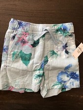 NWT Baby Gap 18 - 24 months Toddler Boys Pull-Up Tropical Linen Shorts 18M 24M