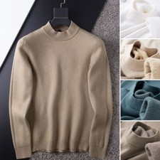 Men Winter Cashmere Sweater Slim Knitted Long Sleeve Basic Pullover Undershirt  