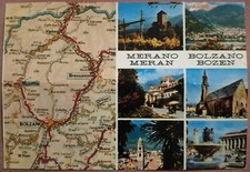 MERANO MERAN (Bolzano) - BOZEN - CARTA MAPPA MAP CARINA TCI VEDUTE VEDUTINE 1975