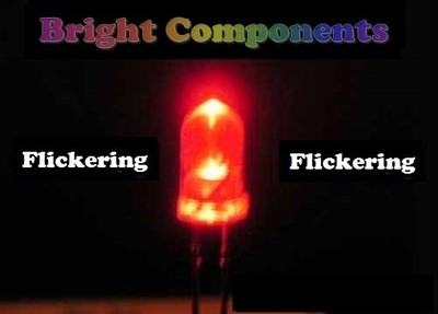 5 x rot flackernde LED 3 mm - Kerze/Flimmereffekt - UK-Verkäufer