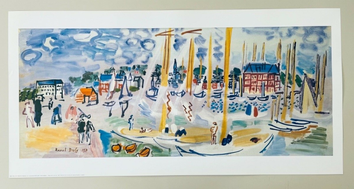 RAOUL DUFY,'DIMANCHE A DEAUVILLE,1931' RARE AUTHENTIC 1993