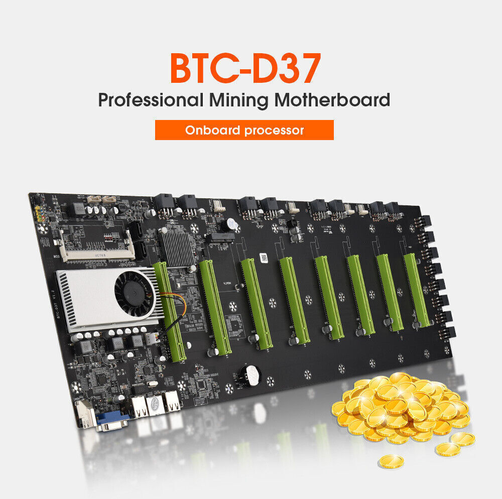 BTC-S37 Mining Motherboard 8 GPU Memory Slot Card CPU DDR3 BTC-S37 Mining Motherboard 8 GPU Memory Slot Card CPU DDR3