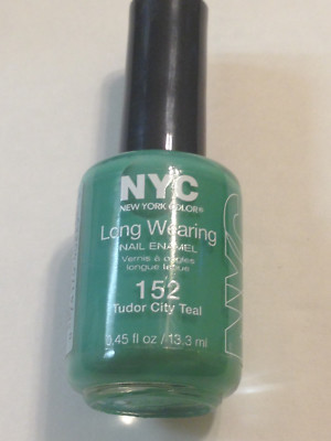 NYC LONG WEARING NAIL POLISH IN TUDOR CITY TEAL TURQUOISE GREEN CREME LACQUER