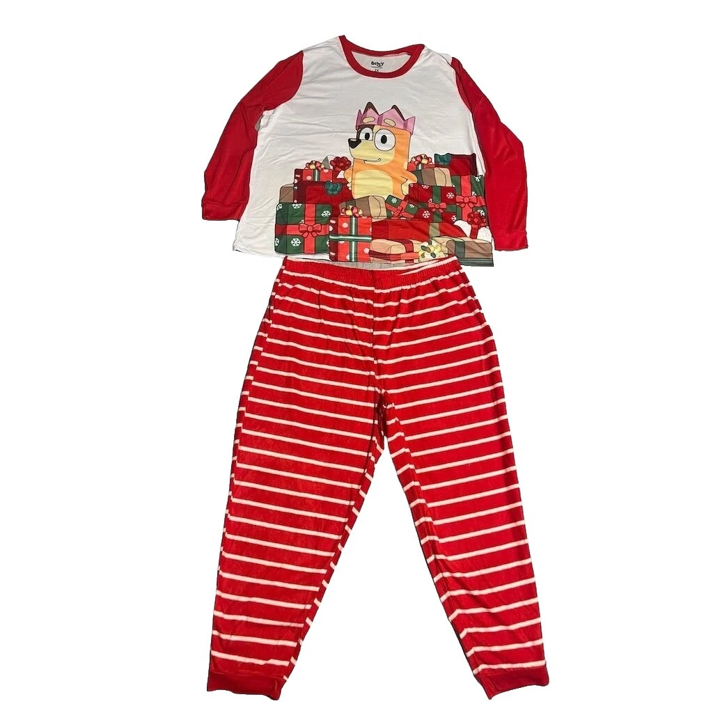 Pijamas y batas de rayas de Navidad de Poliéster para Mujer