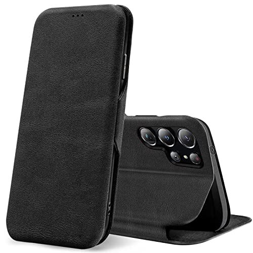 Verco Case per Samsung Galaxy S22 Ultra Custodia, Cover a Libro Pelle PU (a4W)