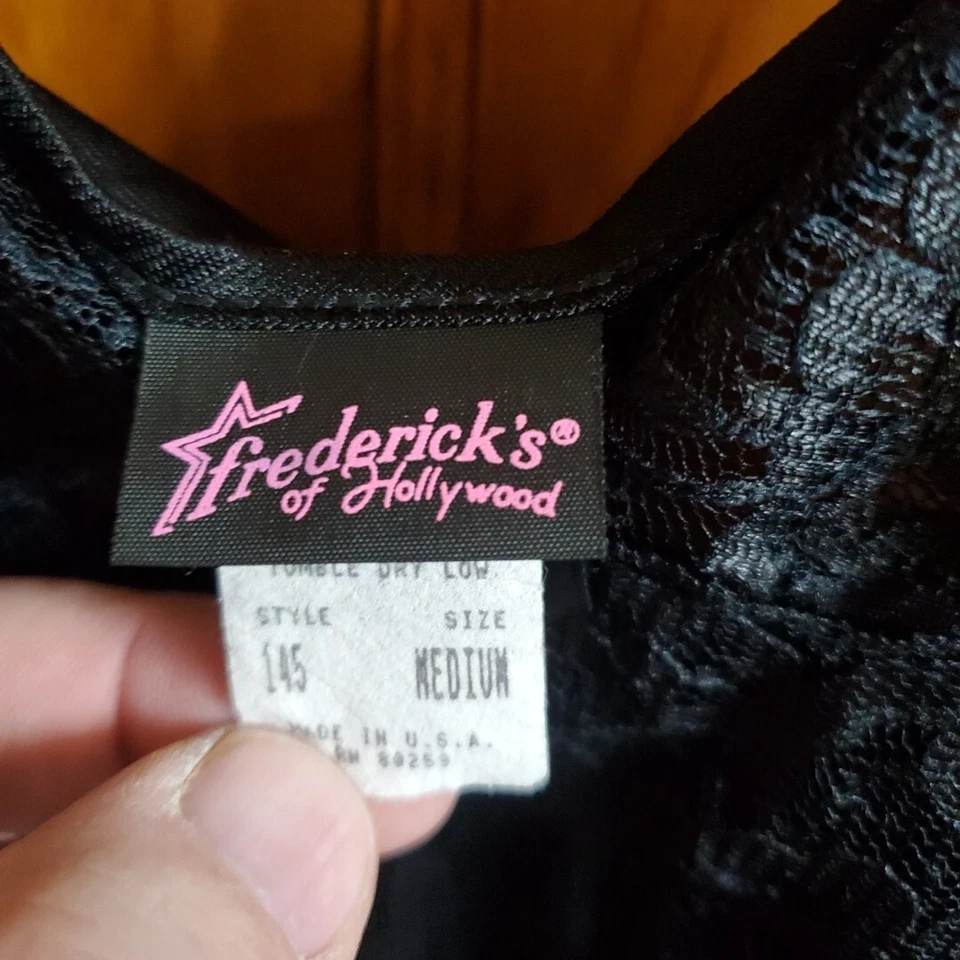 Fredericks Of Hollywood Camisón Negro Ropa de Dormir Camisón Talla Med Foto 3 de 4