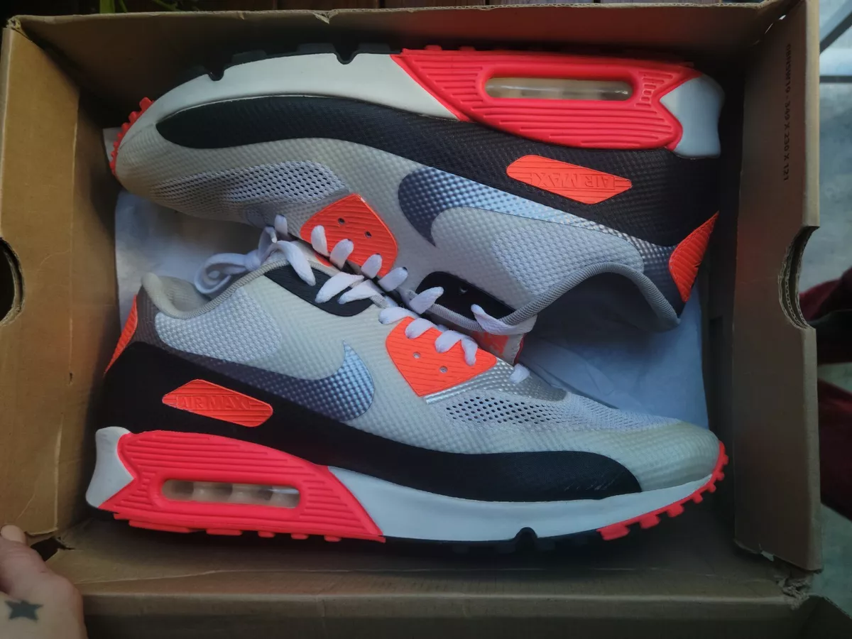 Size 13 Nike AIR MAX 90 HYPERFUSE NRG white/cement grey/INFRARED 548747-106 eBay