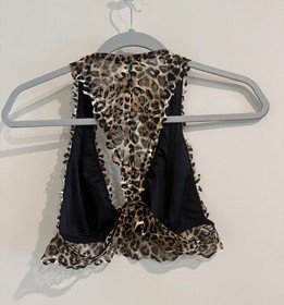 Victoria's Secret Pink Leopard Trim Sweatshirt Pants Bralette Lounging Set Sz S