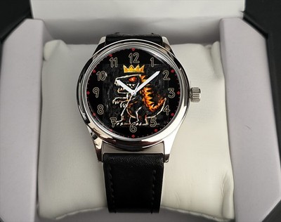 Crowned Fierce Dinosaur King Pop Art Metallic Dial Rare Wrist Watch Boxed