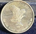 1 oz Vintage 1982 Monex via RCM American Eagle Silver Coin .999 fine