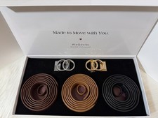 Bella Belts Luxury Trio Belt Set No Holes Adjustable Leather Gift Box - New