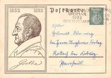 408465) DR Ganzsache / GS P213 mit SST Weimar Goethe