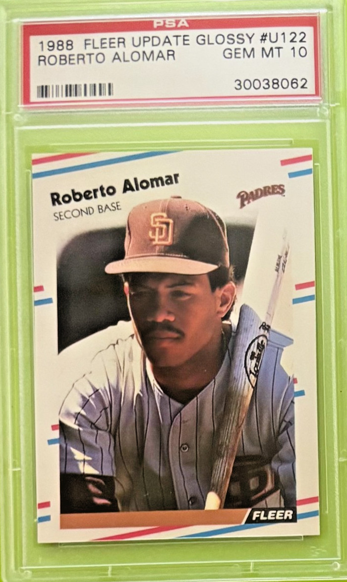 1988 Fleer Update GLOSSY ROBERTO ALOMAR RC ROOKIE #U-122 PSA 10 GEM MINT ! HOF