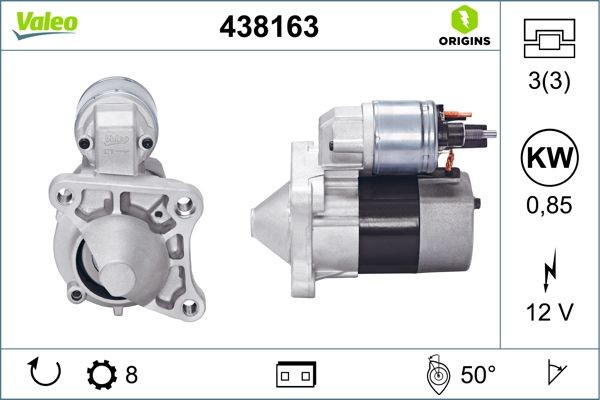 Démarreur VALEO 438163 résout les problèmes de démarrage à froid 12V