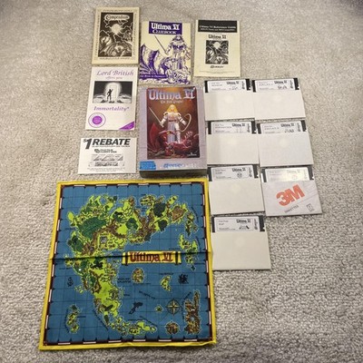 Vintage Ultima VI The False Prophet PC IBM DOS Big Box 5.25 Near Complete Map