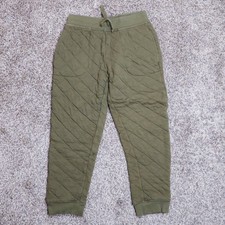 Hanna Andersson Quilted Jogger Sweatpants Olive Green Kids Size 10