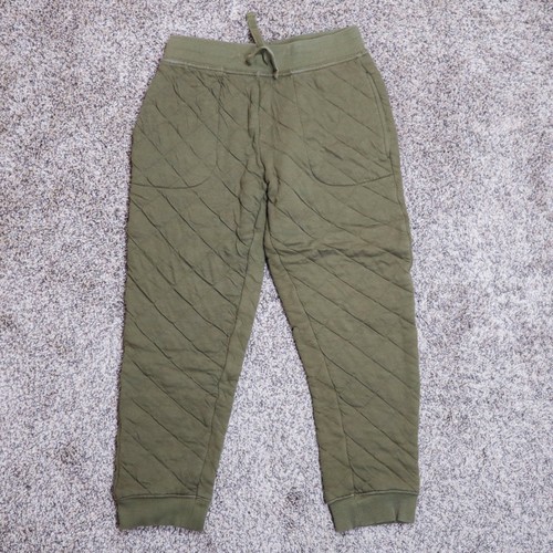Hanna Andersson Quilted Jogger Sweatpants Olive Green Kids Size 10
