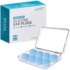 Ear Plugs for Sleeping, Reusable Silicone Moldable 8 count (Pack of 1), Blue