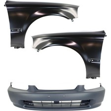 Front Bumper Covers Fascias Fender Kit For 1996-1998 Honda Civic