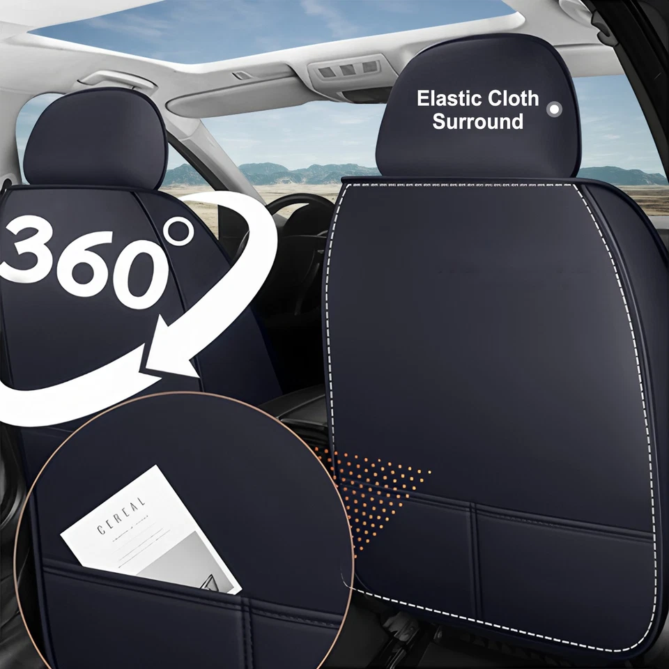 Full Set Faux Leather Waterproof Car Seat Covers Fit for Jeep Compass 2012-2025 Foto 3 de 4