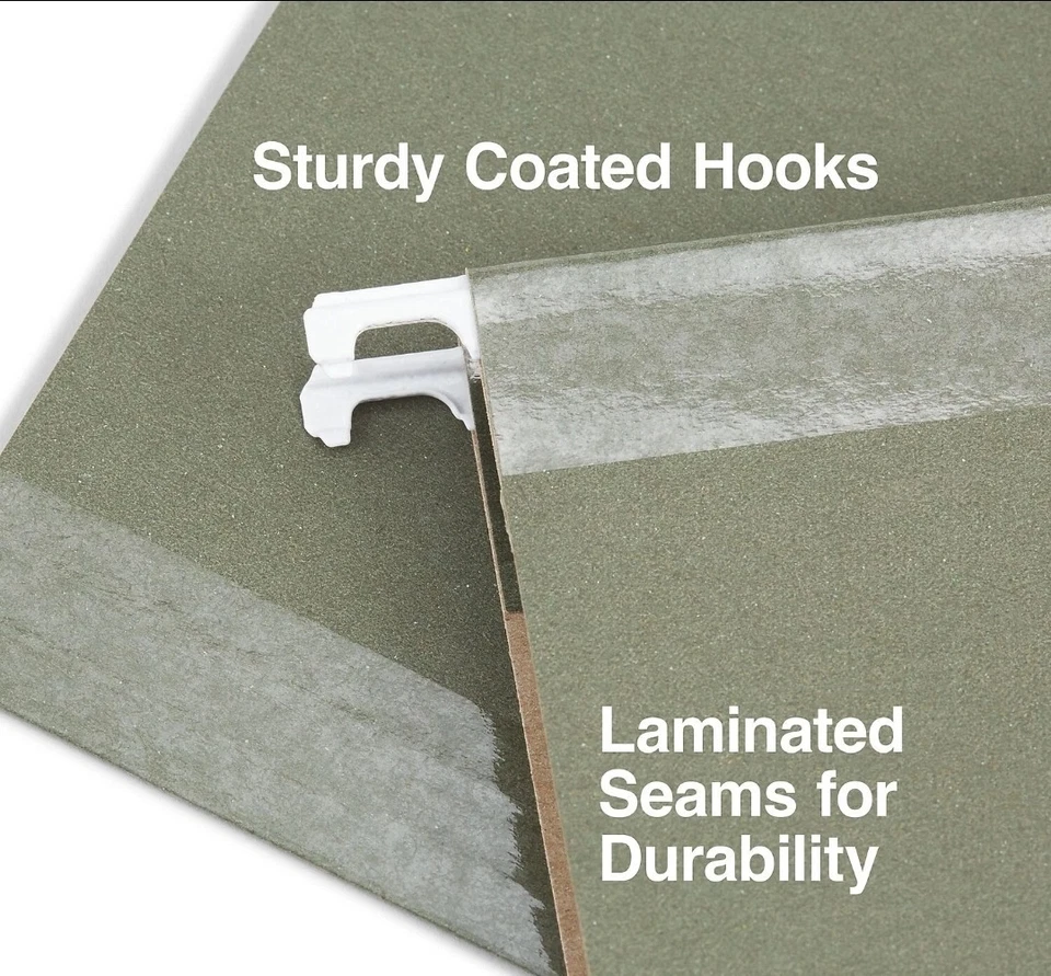 Carpetas de archivos colgantes de 5 pestañas grapas verdes (ST116764) Foto 3 de 4