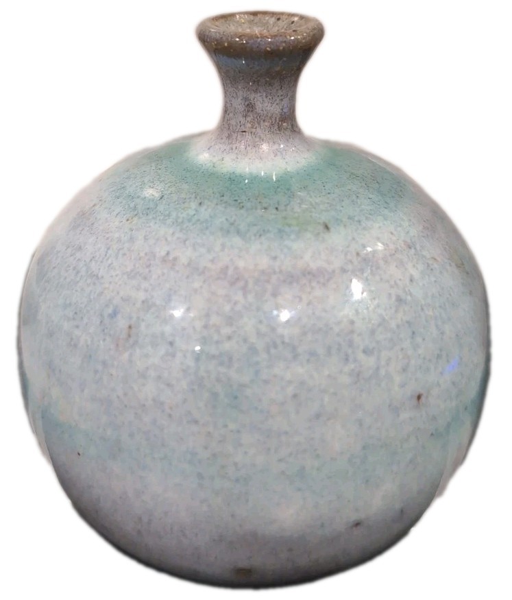 Small bud vase with a narrow neck, signed 'HANS 55.'