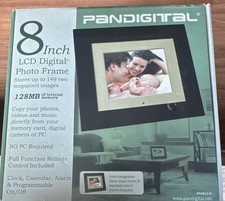 Pandigital PAN812-B 8" LCD Digital Photo Frame 128MB Black Remote SD CF USB