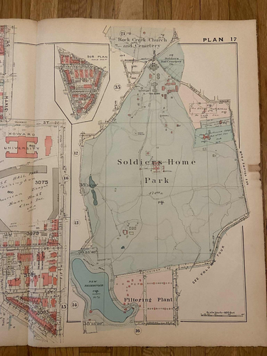 Detailed large plat map. Howard University Area (PLAN 17) Washington D.C.  1931 - Picture 4 of 6