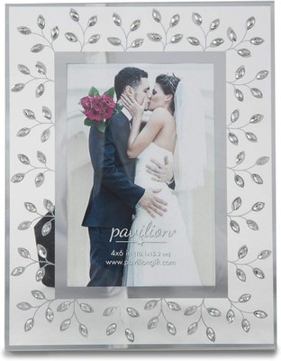 Glorious Occasions Tree Branch White Crystal Wedding Picture Frame 4'' x 6''