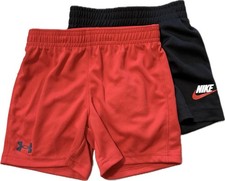NEW No Tag Toddler 2T Set Of 2 Shorts Red Under Armour Black Nike