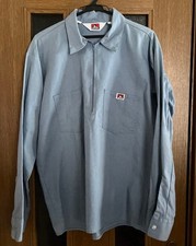 Ben Davis Light Blue Half Zip Work Shirt M Japan