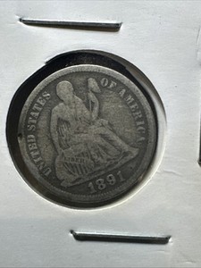 1891 10C Liberty Seated Dime   some Rim Damage